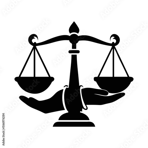 Symbol of Justice Balanced on Hand representing fairness and legal matters