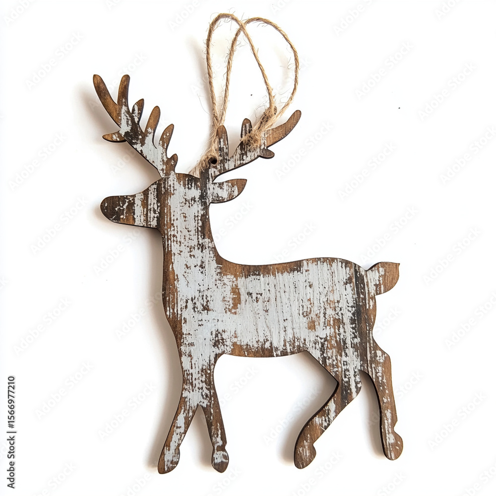 Naklejka premium christmas deer on white background