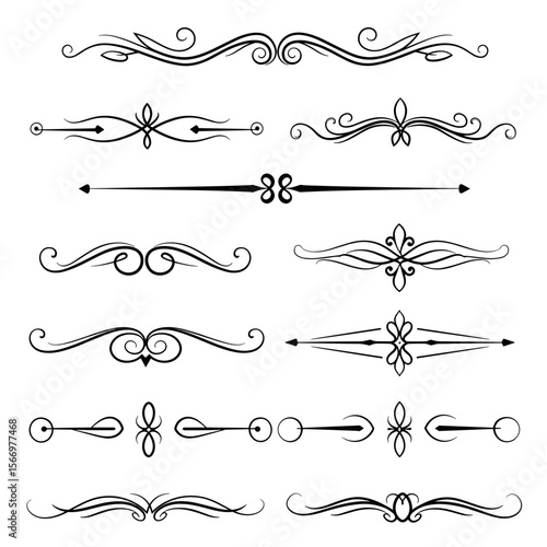 Decorative ornate vector flourishes in various styles and shapes  