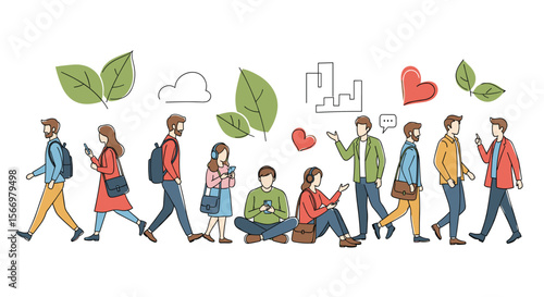 Modern city life a vibrant tapestry of connected individuals in urban environments