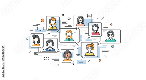 Diverse customer support team collaborating effectively through digital communication platforms for enhanced service delivery