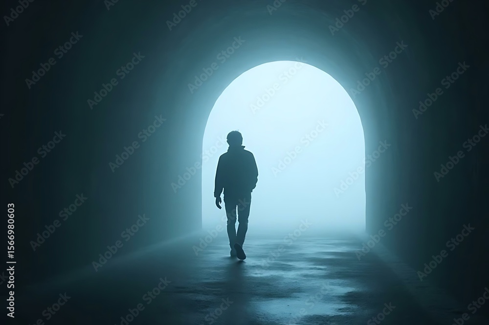Obraz premium silhouette of a man standing in a doorway