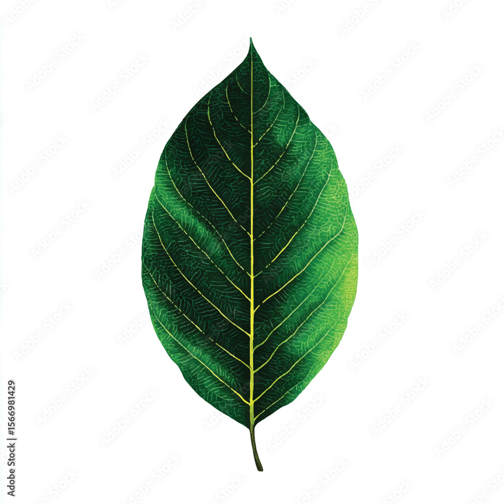 Obraz premium leaf isolated in White Background, leaf vector, Flat lay vector illustration