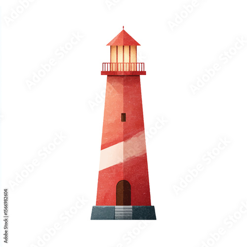  lighthouse isolated in White Background, lighthouse vector, Flat lay vector illustration