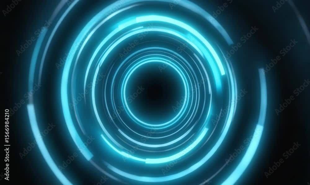 traversing an ethereal blue particle circle tunnel animation traversing an ethereal blue particle circle tunnel animation