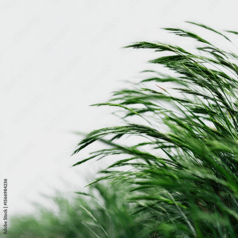 Naklejka premium Close-up of windswept grass