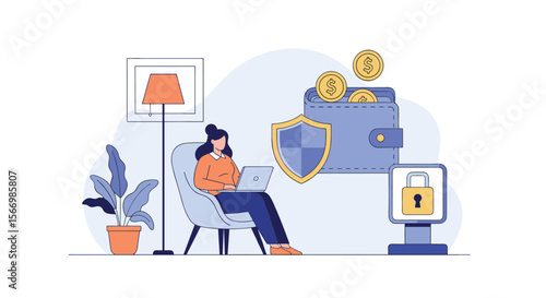 Secure digital wallet for online transactions and financial management with growing investments