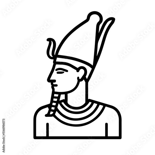line icon mythical Osiris vector on white background
Vector line icon on white background