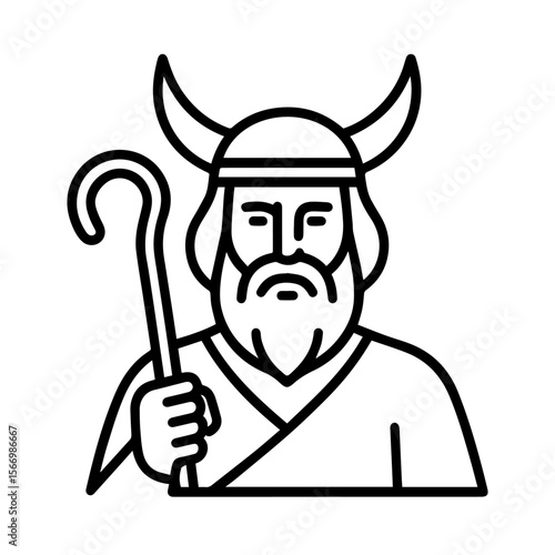 line icon mythical Veles vector on white background
Vector line icon on white background