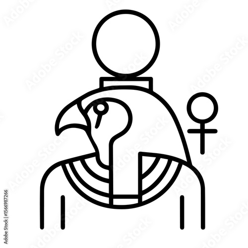 line icon mythical god Ra vector on white background
Vector line icon on white background
