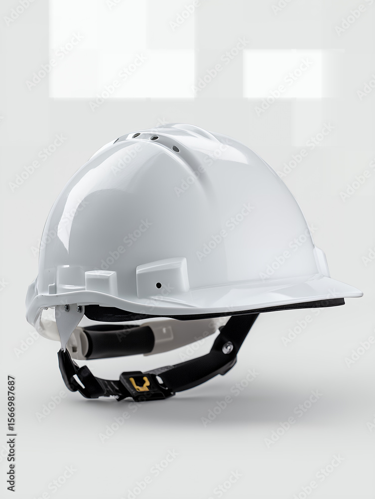 Fototapeta premium White Safety Construction Helmet Isolated on Clean Background