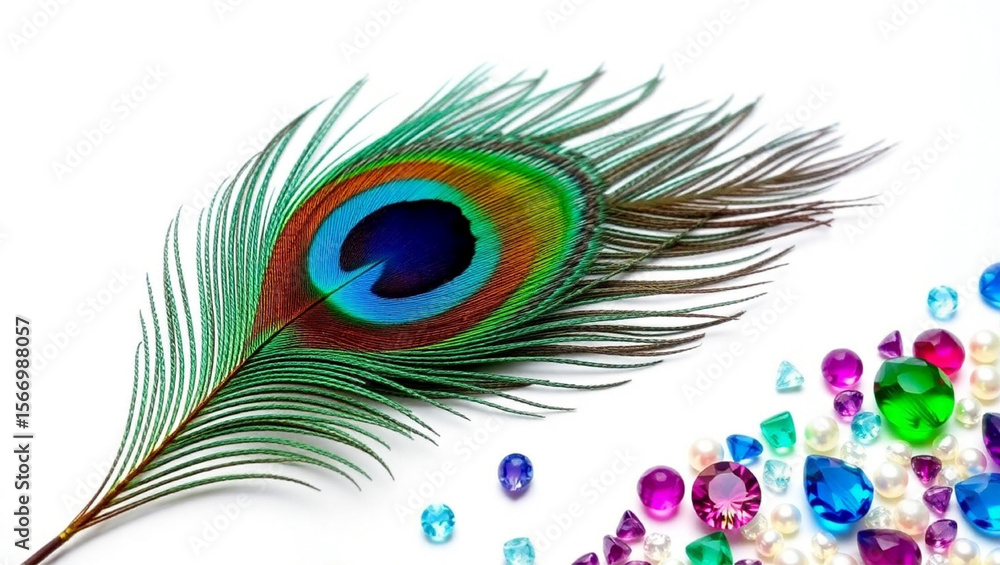 Obraz premium Wallpaper background interior wall home decorated 3d flower peacock