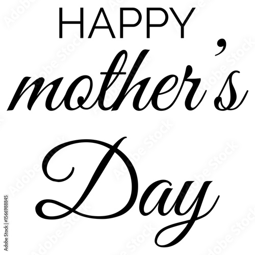 Happy Mother's Day Scalable SVG Vector Graphic with Editable Paths and Layers for Web, UI Design, Digital Art, and Print Applications