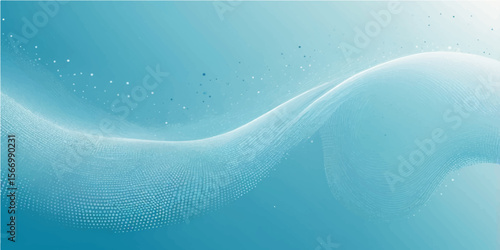 Abstract blue background with artistic light waves, flowing like an underwater ocean with a pattern of vibrant blue bubbles