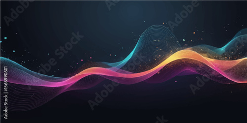 Abstract blue background with glowing lines, a dynamic wave of light and color, perfect for modern design wallpaper