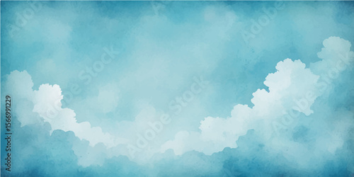 A bright, abstract blue sky with white clouds describes a natural, atmospheric heaven of light and color