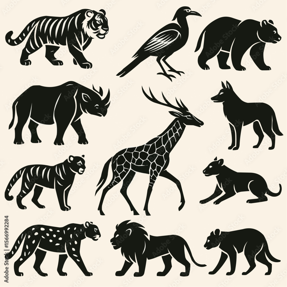 Fototapeta premium wild animals collection