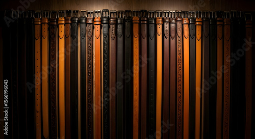 Variety leather belts display