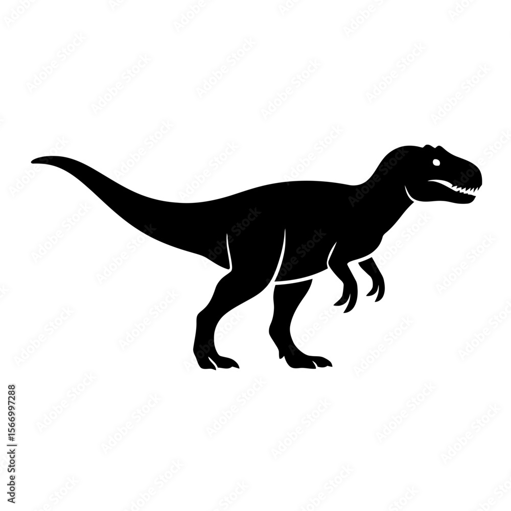 Fototapeta premium Design a black silhouette of a Allosaurus white background clean vector shape