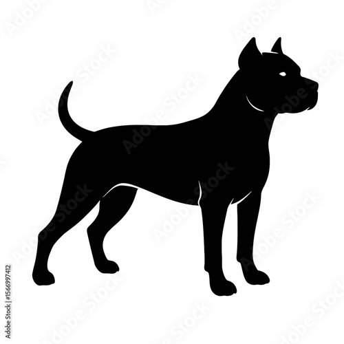 Design a black silhouette of a American Staffordshire Terrier white background clean vector shape