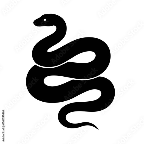 Design a black silhouette of a Amethystine Python Scrub Python white background clean vector shape