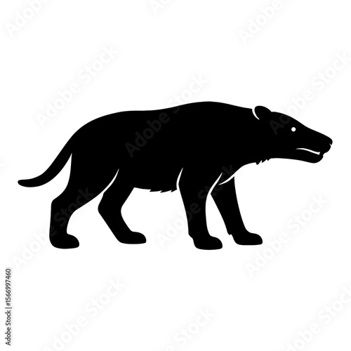 Design a black silhouette of a Andrewsarchus white background clean vector shape