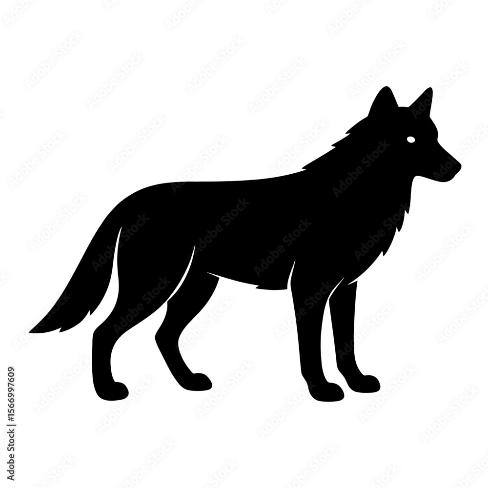 Design a black silhouette of a Apennine Wolf white background clean vector shape Design a black silhouette of a Apennine Wolf white background clean vector shape