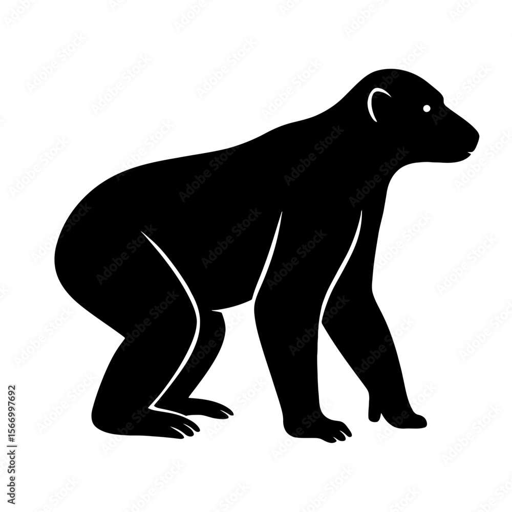 Obraz premium Design a black silhouette of a Archaeoindris white background clean vector shape