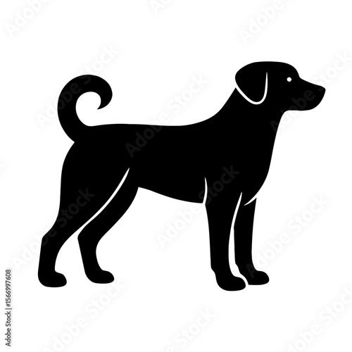 Design a black silhouette of a Appenzeller Dog white background clean vector shape