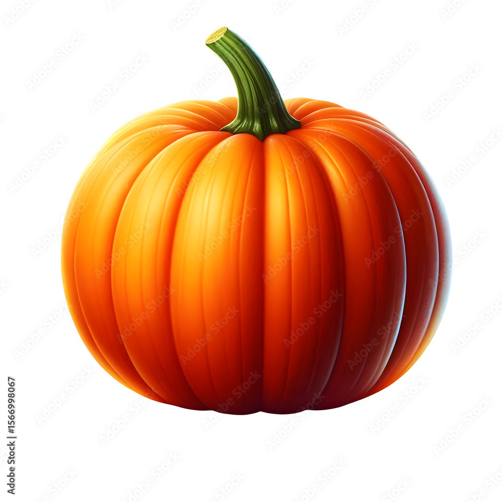 Obraz premium Single Perfect Orange Pumpkin on Transparent Background