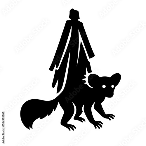 Design a black silhouette of a Bagworm Moth Caterpillar white background clean vector shape