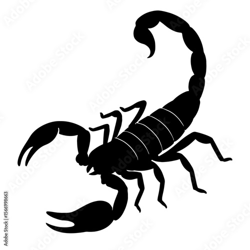 Design a black silhouette of a Bark Scorpion white background clean vector shape