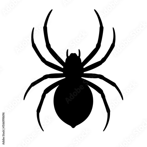 Design a black silhouette of a Barn Spider white background clean vector shape