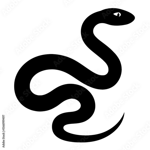 Wallpaper Mural Design a black silhouette of a Boomslang white background clean vector shape Torontodigital.ca