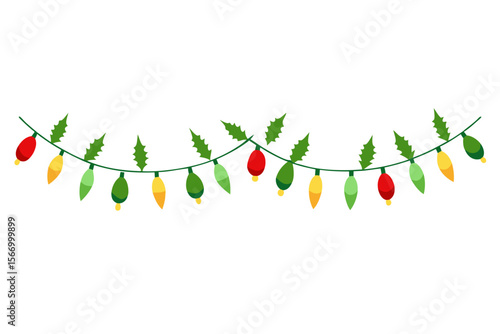 Seamless decorative christmas border with coniferous trees