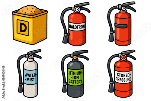 Types of fire extinguishers and d-class fire sand