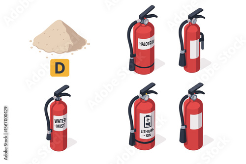 Types of fire extinguishers for specific fire hazards and uses