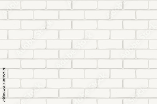 Seamless modern white brick wall texture background. Clean minimalist flat vector pattern. Interior design, tile, masonry, construction, architecture. Realistic decorative surface illustration.
