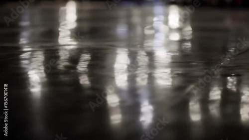 Abstract reflections on a polished floor creating a modern visual texture