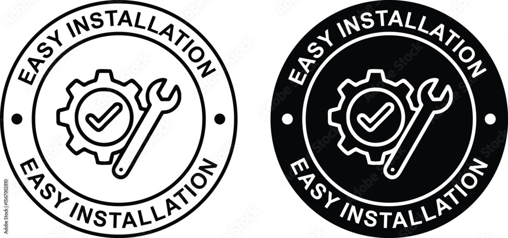 Fototapeta premium Easy Installation Label – Vector Badge Icon Sign