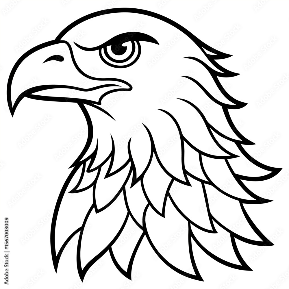 Obraz premium Hand drawn eagle flying drawing illustration