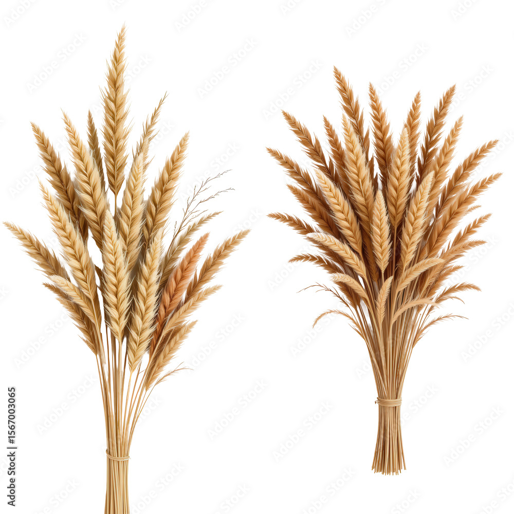 Fototapeta premium Beautiful Arrangement of Dried Wheat Stalks in Natural Color Palette for Home Decor or Rustic Settings