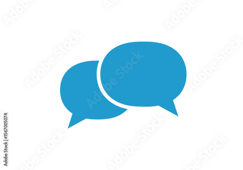 Two Overlapping Blue Speech Bubbles Representing Communication and Dialogue.