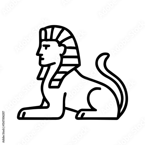 line icon mythical creature Sphinx vector on white background
Vector line icon on white background