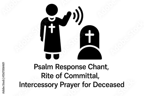 Psalm response chant and rite of committal with intercessory prayer icon vector icon isolated illustration
