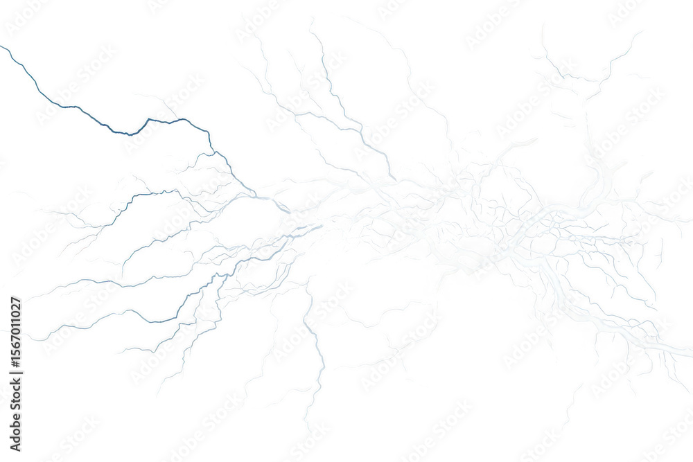 Obraz premium Electric lightning strike isolated on transparent background