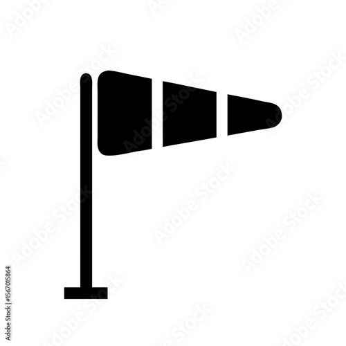 Windsock Icon Showing Wind Direction and Speed
