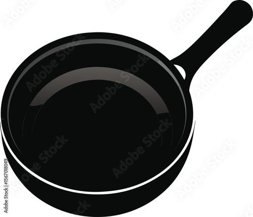 Frying pan silhouette vector on a white background 