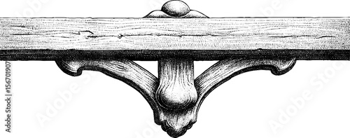 Vintage timber framed alley with fogged torch bracket design for historical architecture