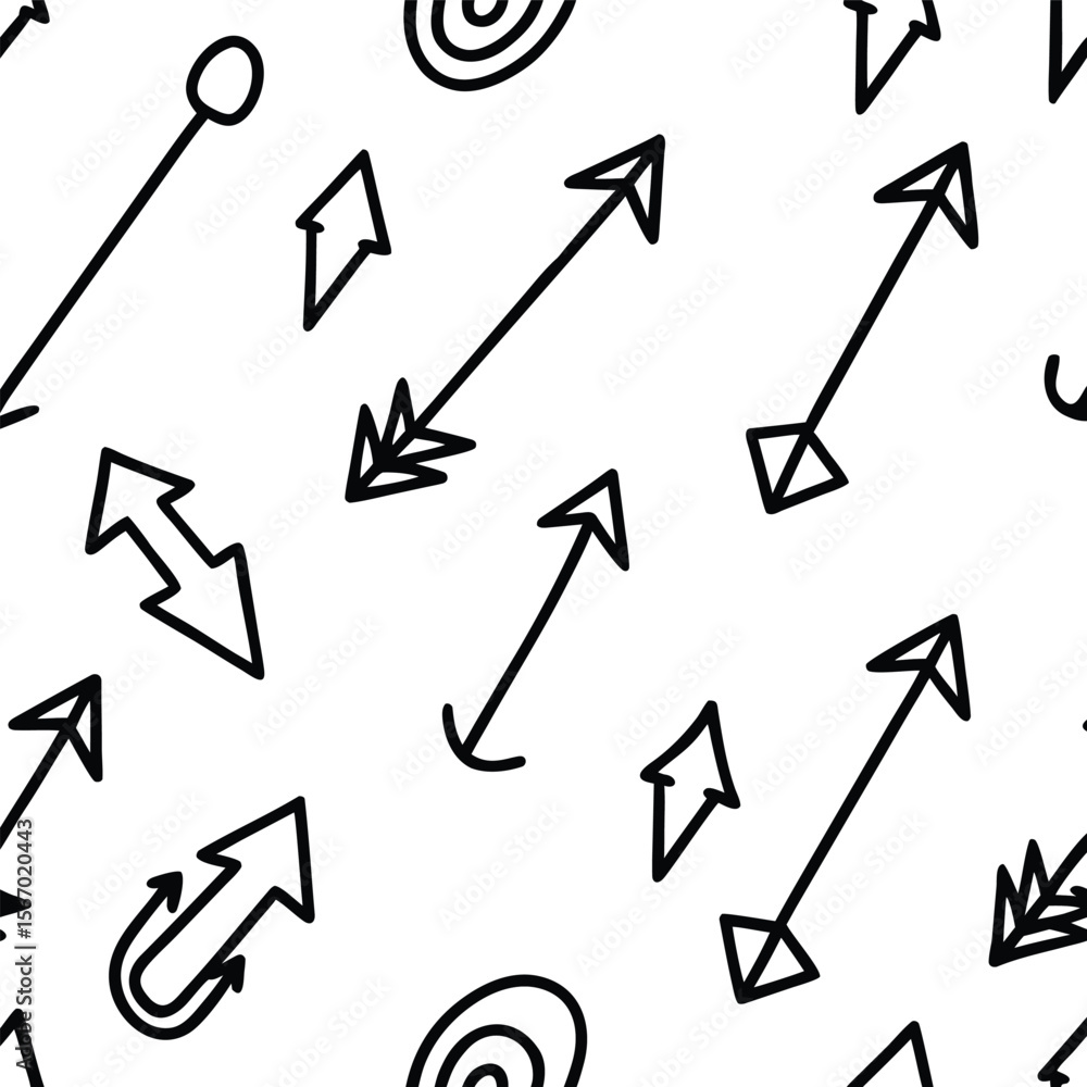 Seamless Hand Drawn Arrow Pattern Colorful and Versatile Design Seamless Hand Drawn Arrow Pattern Colorful and Versatile Design